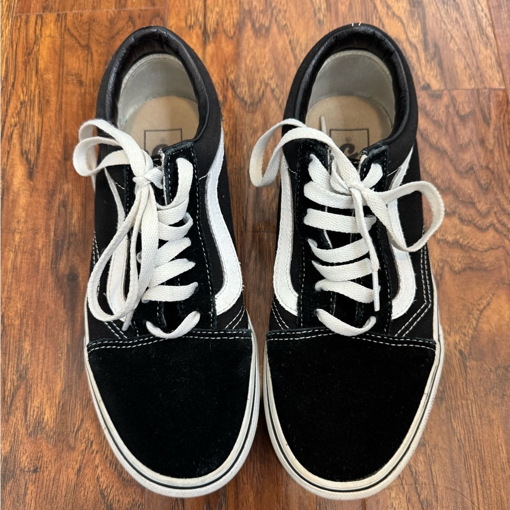 Black and white lace vans
